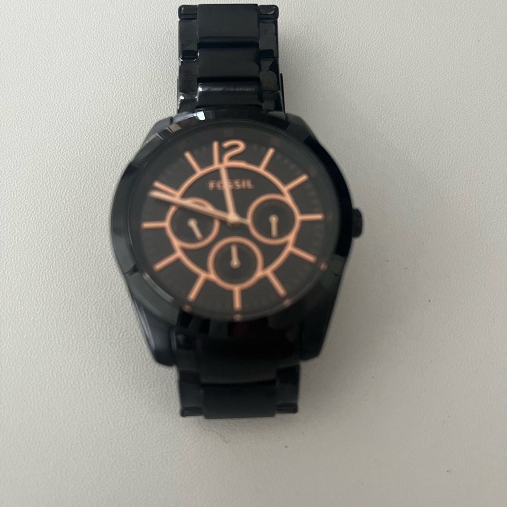 Fossil Black and Gold Men's Watch